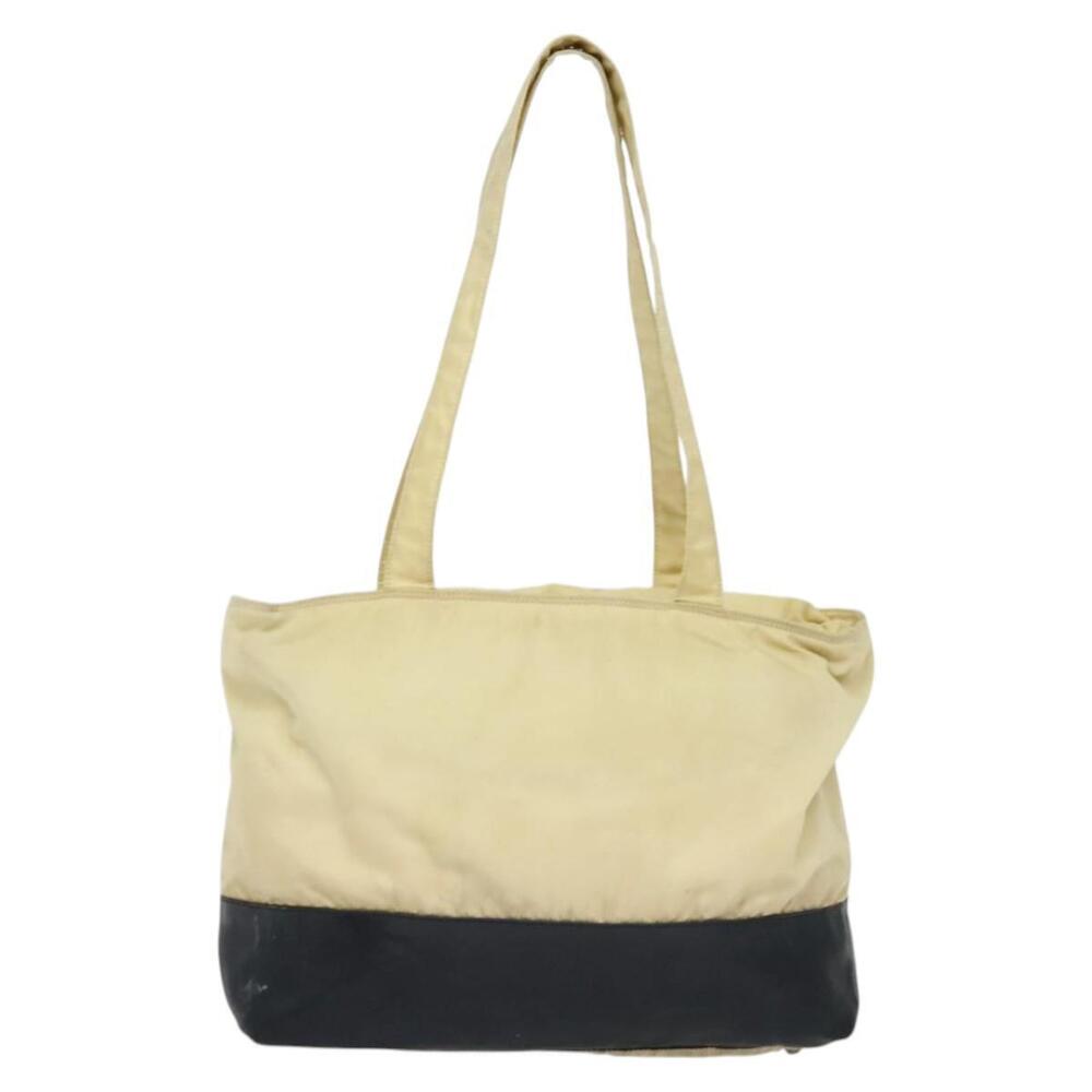 PRADA Tote Bag Nylon Leather Beige Silver Auth bs27840 - Picture 2 of 16